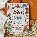 Search for how the west was one birthday invitations Cowboy party