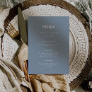 Search for dusty blue wedding menus Minimalist