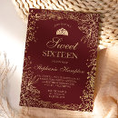 Search for burgundy and gold birthday invitations Typography