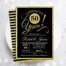 Search for gold and black 50th anniversary invitations Typography