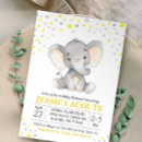 Search for grey baby shower invitations elephant