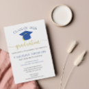 Search for blue and gold graduation invitations High school