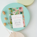 Search for mint bridal shower invitations Watercolor floral