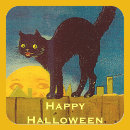 Search for halloween greetings labels black cat