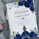 Search for royal blue quinceanera invitations Floral