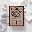 Search for flannel baby shower invitations Lumberjack
