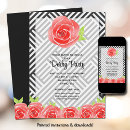 Search for black white red invitations Stripes