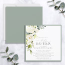 Search for green baptism invitations Botanical
