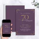 Search for purple 70th birthday invitations Typography