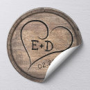 Search for monogram heart stickers rustic