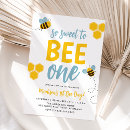 Search for bee 1st birthday invitations Cute