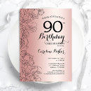 Search for floral 90th birthday invitations Elegant