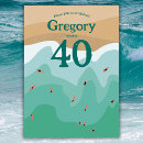 Search for beach 40th birthday invitations Ocean