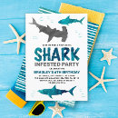 Search for shark birthday invitations modern
