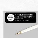 Search for round return address labels black and white