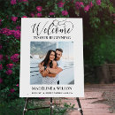 Search for welcome to our beginning wedding signs Black and white