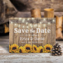 Search for sunflower save the date postcards Country