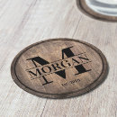 Search for monogram coasters rustic