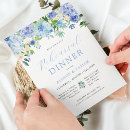 Search for hydrangea rehearsal dinner invitations Blue