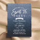 Search for navy blue sweet 16 invitations Girly