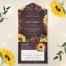 Search for red sunflower wedding invitations Rustic