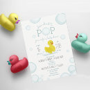 Search for rubber duck baby boy shower invitations Bubbles