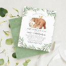 Search for rabbit baby shower invitations Watercolor greenery
