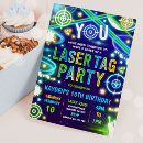 Search for laser tag birthday invitations Neon birthday party