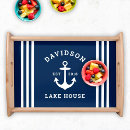 Search for nautical serving trays navy blue