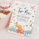 Search for two rex birthday invitations Dinosaur party