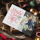 Search for red holiday wedding announcement cards our first