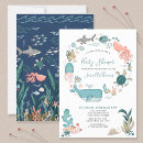 Search for under the sea baby shower invitations blue