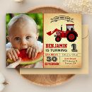 Search for red tractor birthday invitations Farm