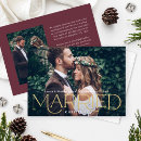Search for our first christmas holiday wedding announcement cards typography