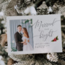 Search for married holiday wedding announcement cards and bright