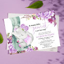 Search for purple elephant baby shower invitations Lavender