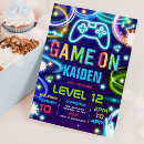 Search for level up birthday invitations Gamer birthday party