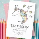 Search for cute birthday invitations unicorn