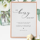 Search for in loving memory wedding signs Black and white