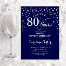 Search for navy blue silver birthday invitations Milestone