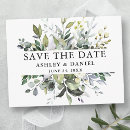Search for watercolor save the date postcards Eucalyptus leaves