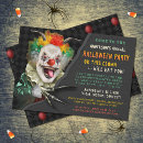 Search for circus halloween invitations Creepy clown