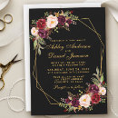 Search for burgundy black wedding invitations Watercolor burgundy floral