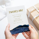 Search for navy blue 21st birthday invitations Gold