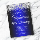 Search for silver black royal blue invitations Girly