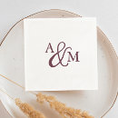 Search for plum wedding napkins Calligraphy script