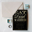 Search for eat drink and be married invitations typography