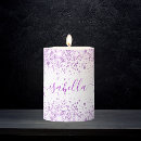 Search for purple glitter candles White