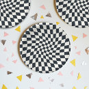 Search for black and white checkered paper plates Retro