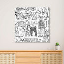 Search for cat canvas prints black and white